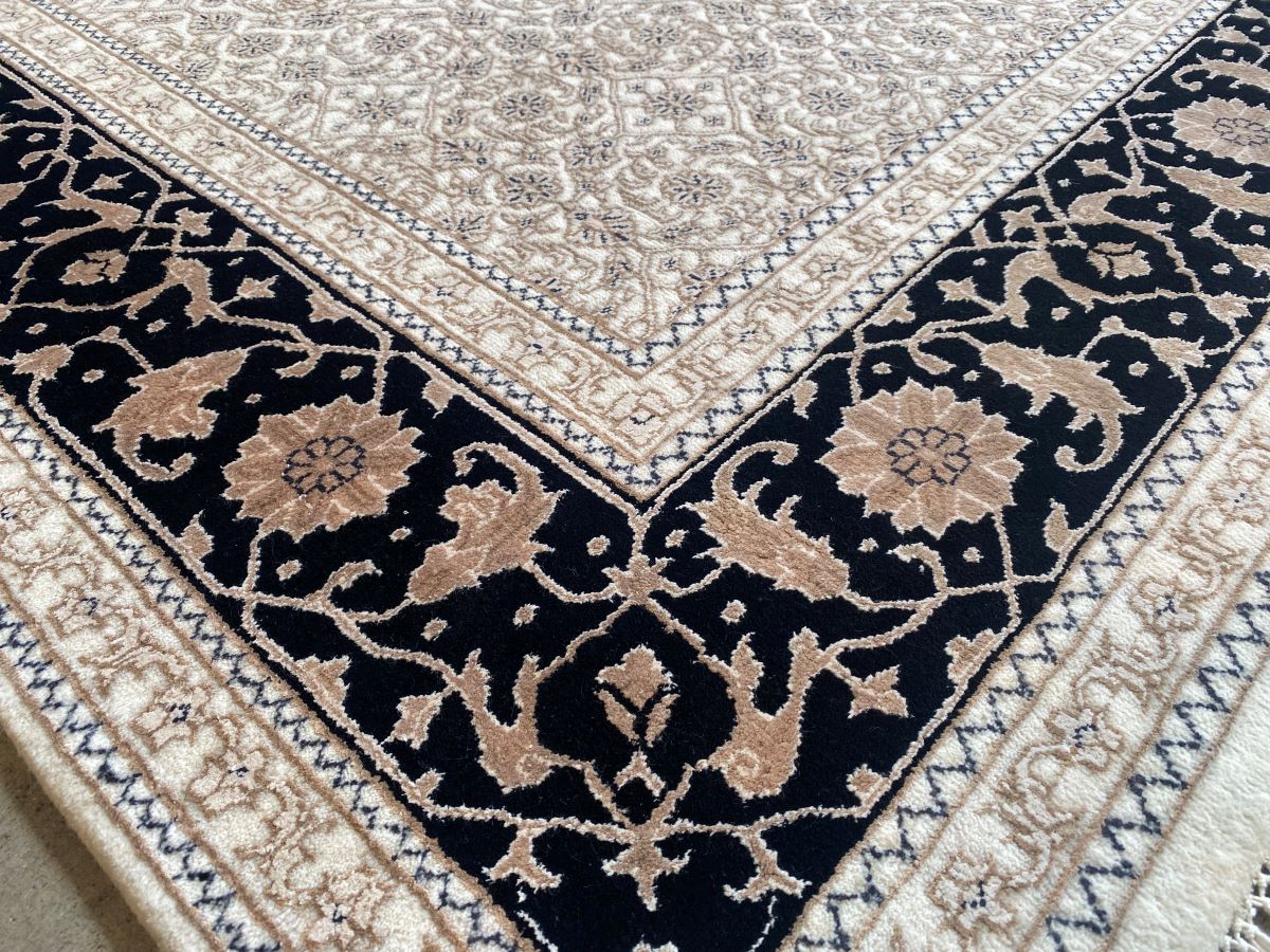 Hand-Woven Herati Design Carpet