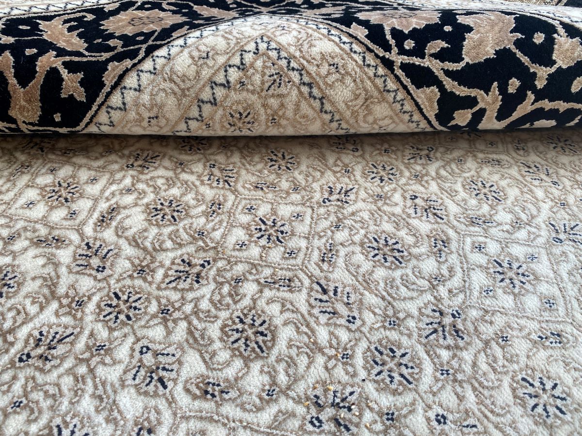 Hand-Woven Herati Design Carpet