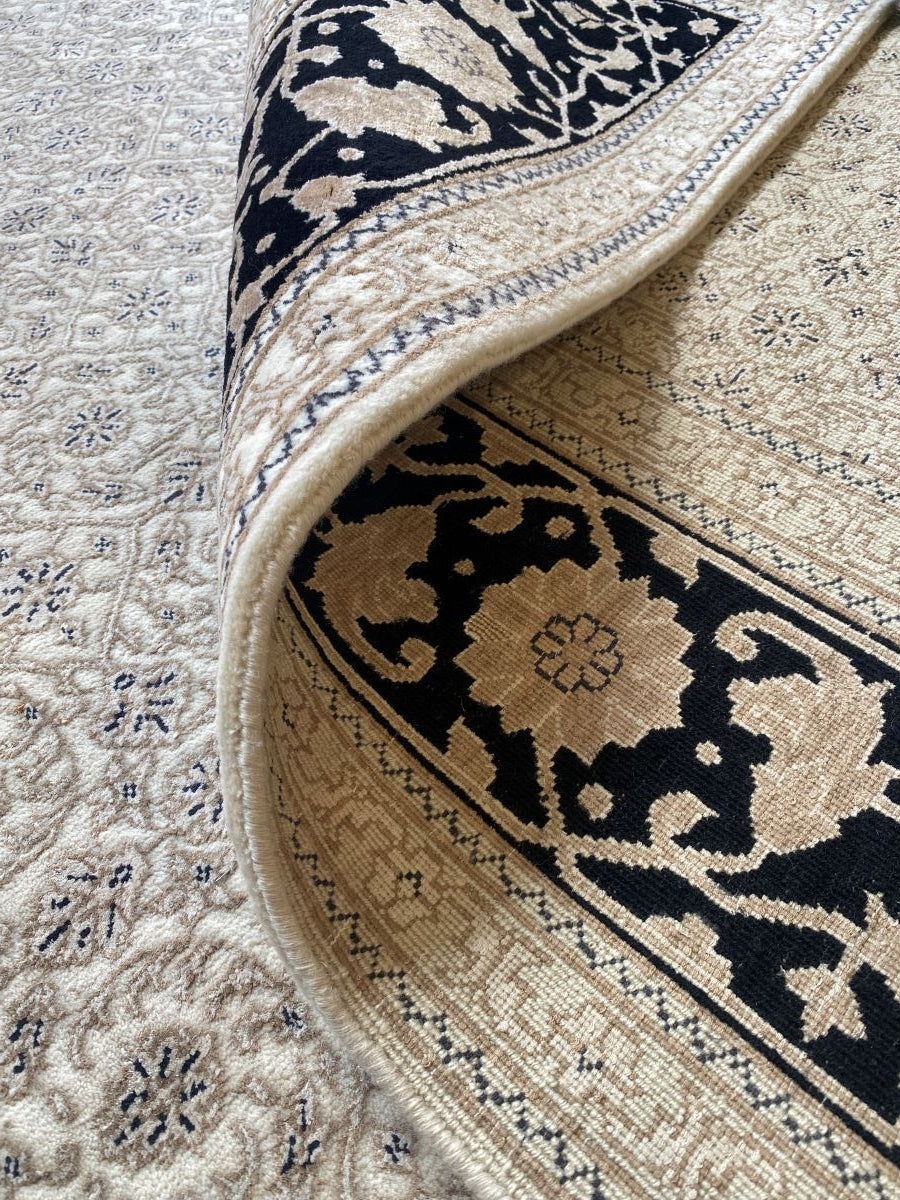 Hand-Woven Herati Design Carpet