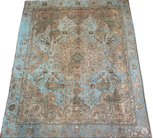 Handmade Vintage Over-dyed Persian Tabriz