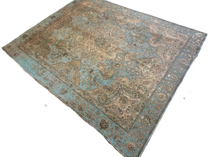 Handmade Vintage Over-dyed Persian Tabriz