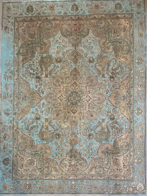 Handmade Vintage Over-dyed Persian Tabriz