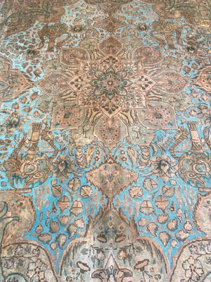 Handmade Vintage Over-dyed Persian Tabriz