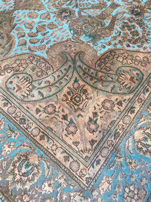 Handmade Vintage Over-dyed Persian Tabriz