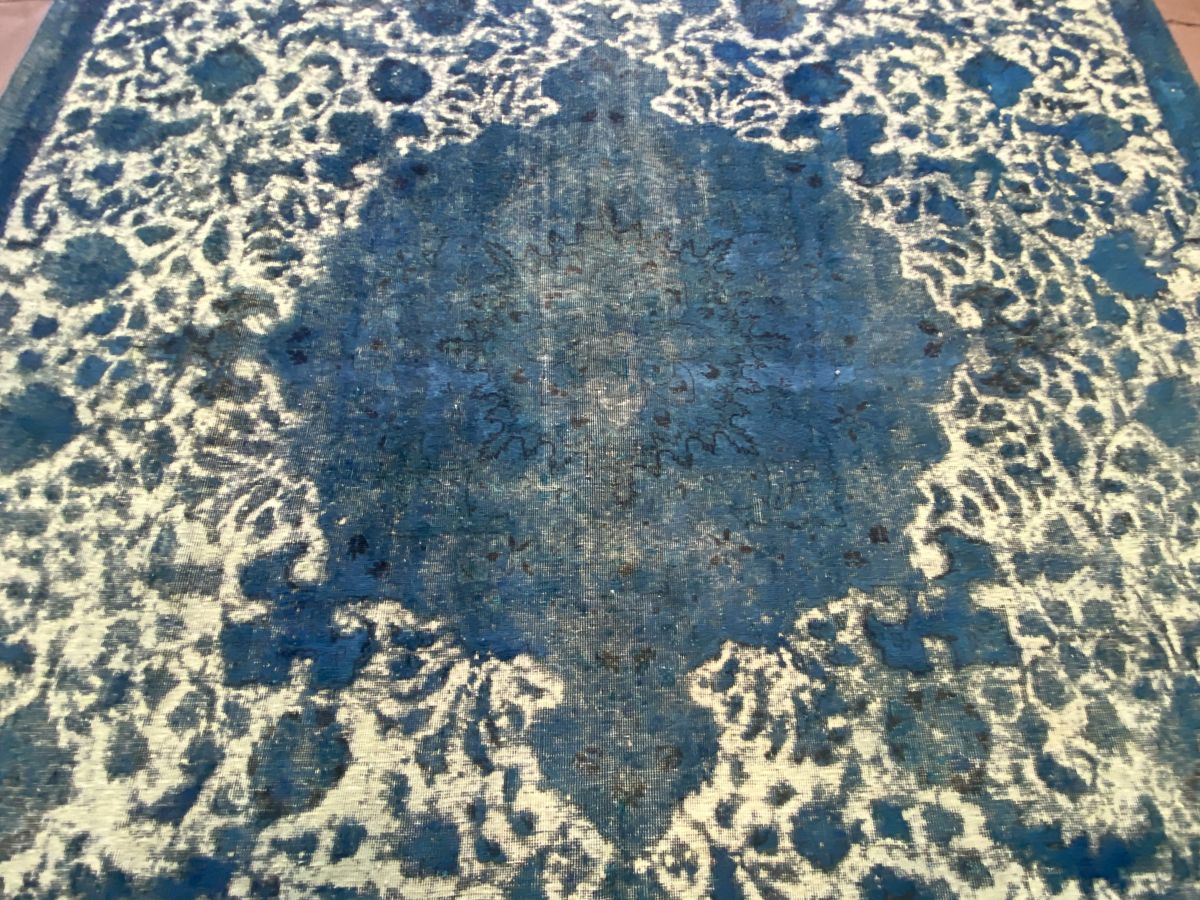 Handmade Vintage Over-dyed Persian Tabriz