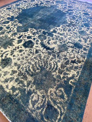 Handmade Vintage Over-dyed Persian Tabriz