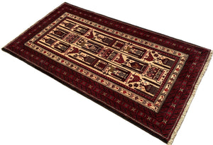 Hand-Knotted Tribal Persian Balouch Prayer Rug