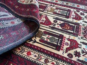 Hand-Knotted Tribal Persian Balouch Prayer Rug