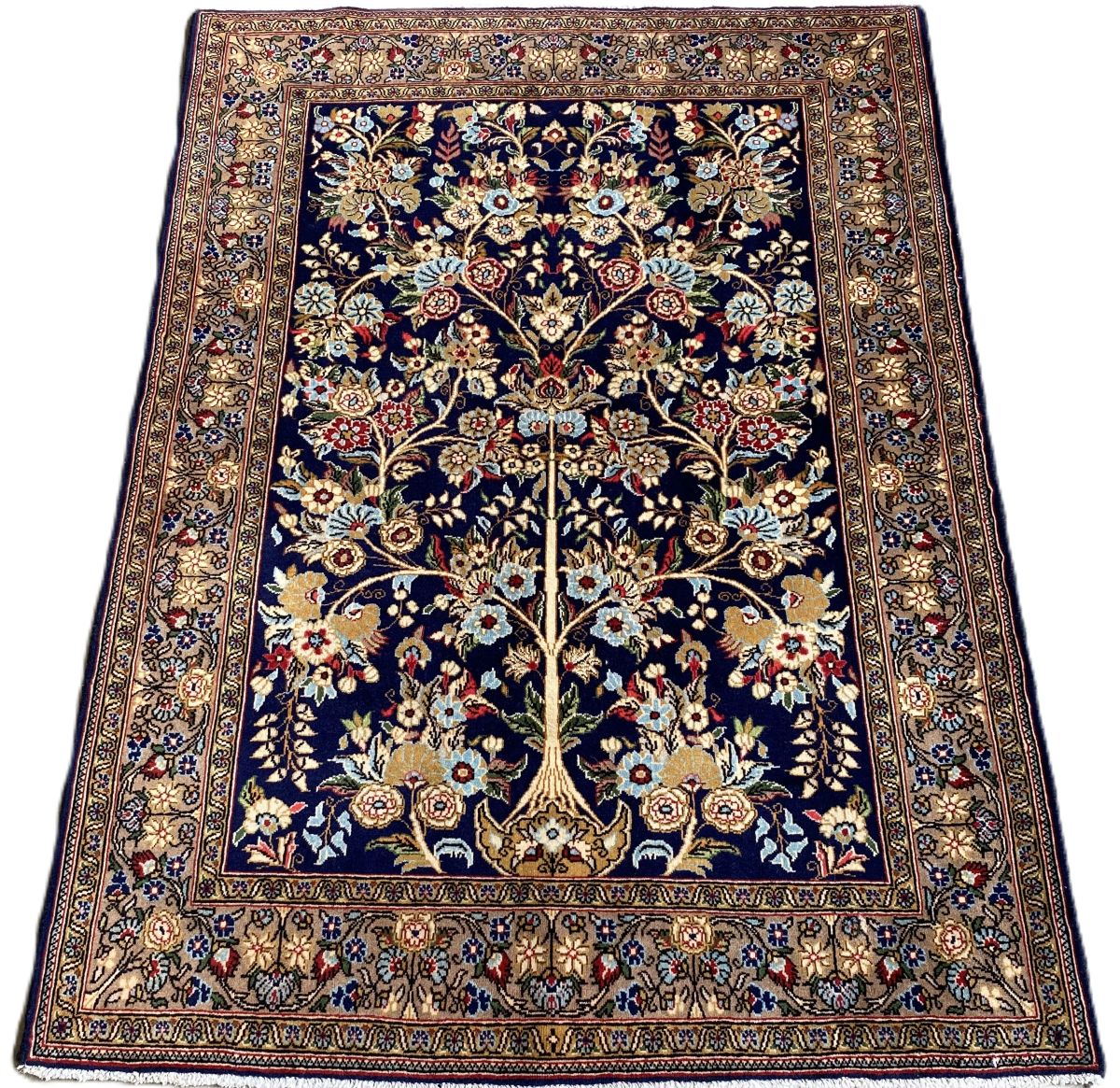 Fine Hand-Knotted Persian Qum Carpet