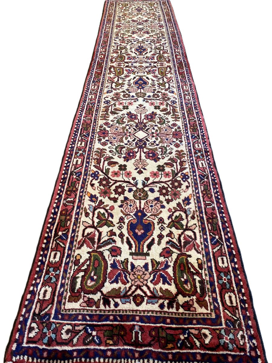 Traditional Hand-Knotted Persian Mehraban Runner