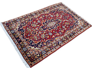 Hand-Knotted Persian Kashan Rug