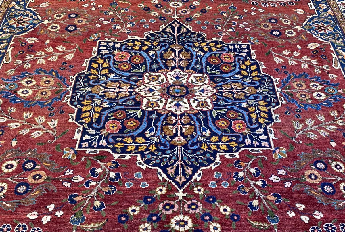 Rare Hand-Knotted Persian Azeri Khalkhal Carpet