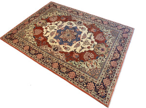 Circa 1940s Hand-Knotted Persian Tabriz Carpet