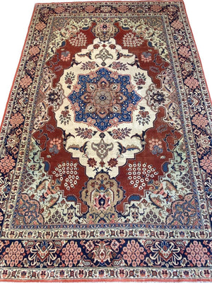 Circa 1940s Hand-Knotted Persian Tabriz Carpet