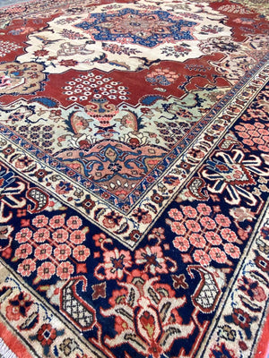 Circa 1940s Hand-Knotted Persian Tabriz Carpet