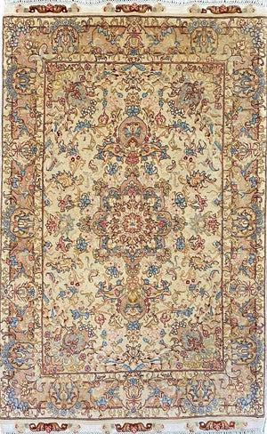 Fine Hand-Knotted Persian Tabriz Carpet