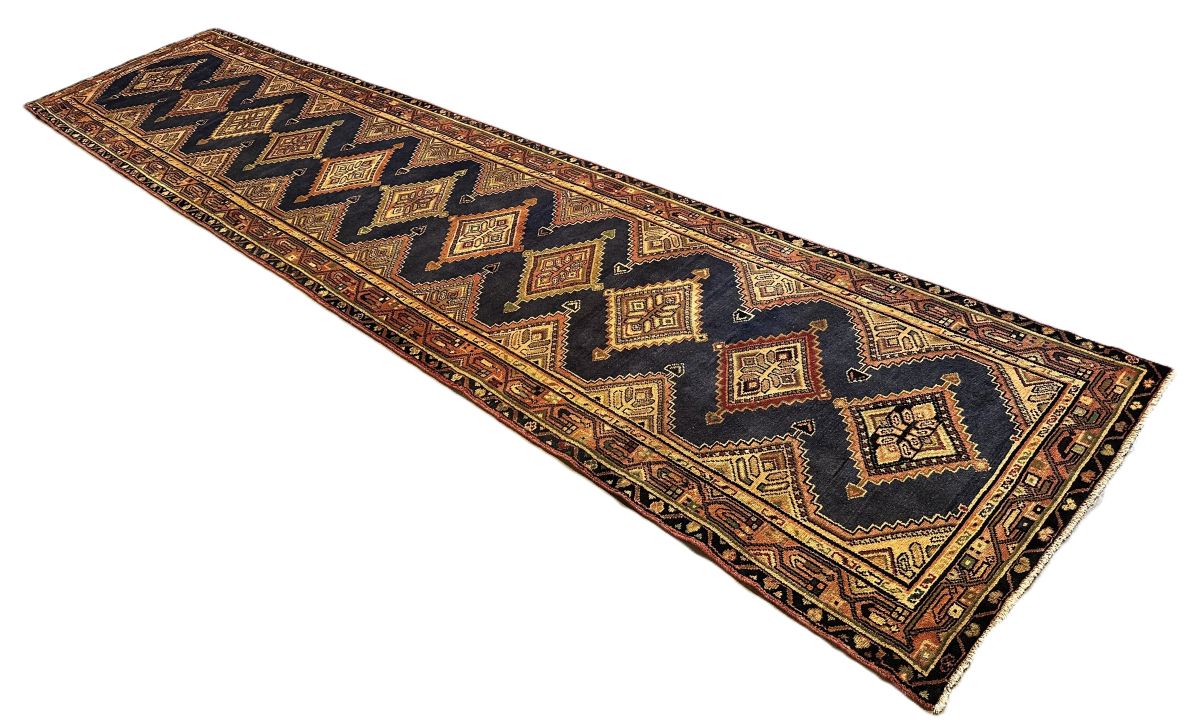 Hand-Knotted Tribal Persian Hamadan Runner