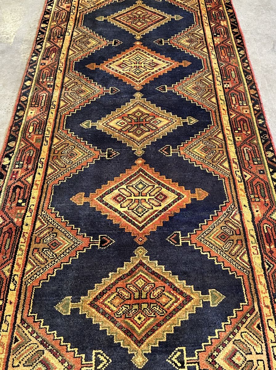 Hand-Knotted Tribal Persian Hamadan Runner