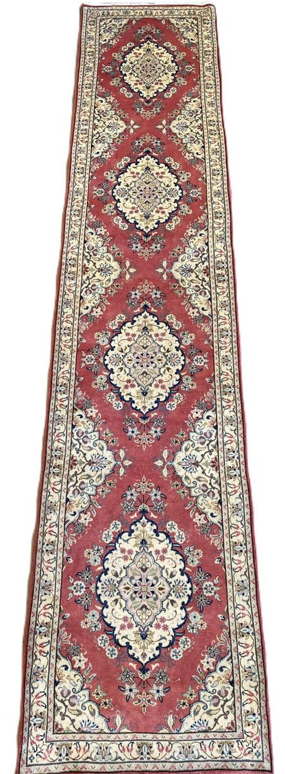 Hand-Knotted Persian Kashan Runner