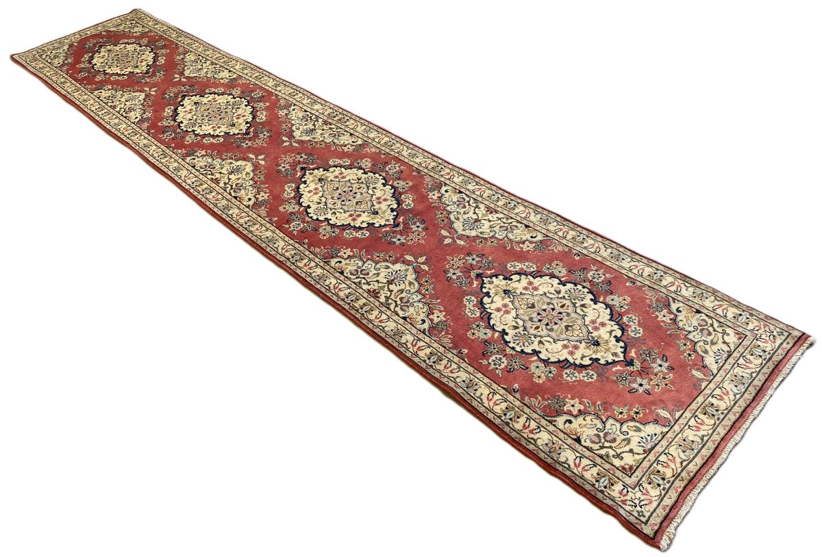 Hand-Knotted Persian Kashan Runner