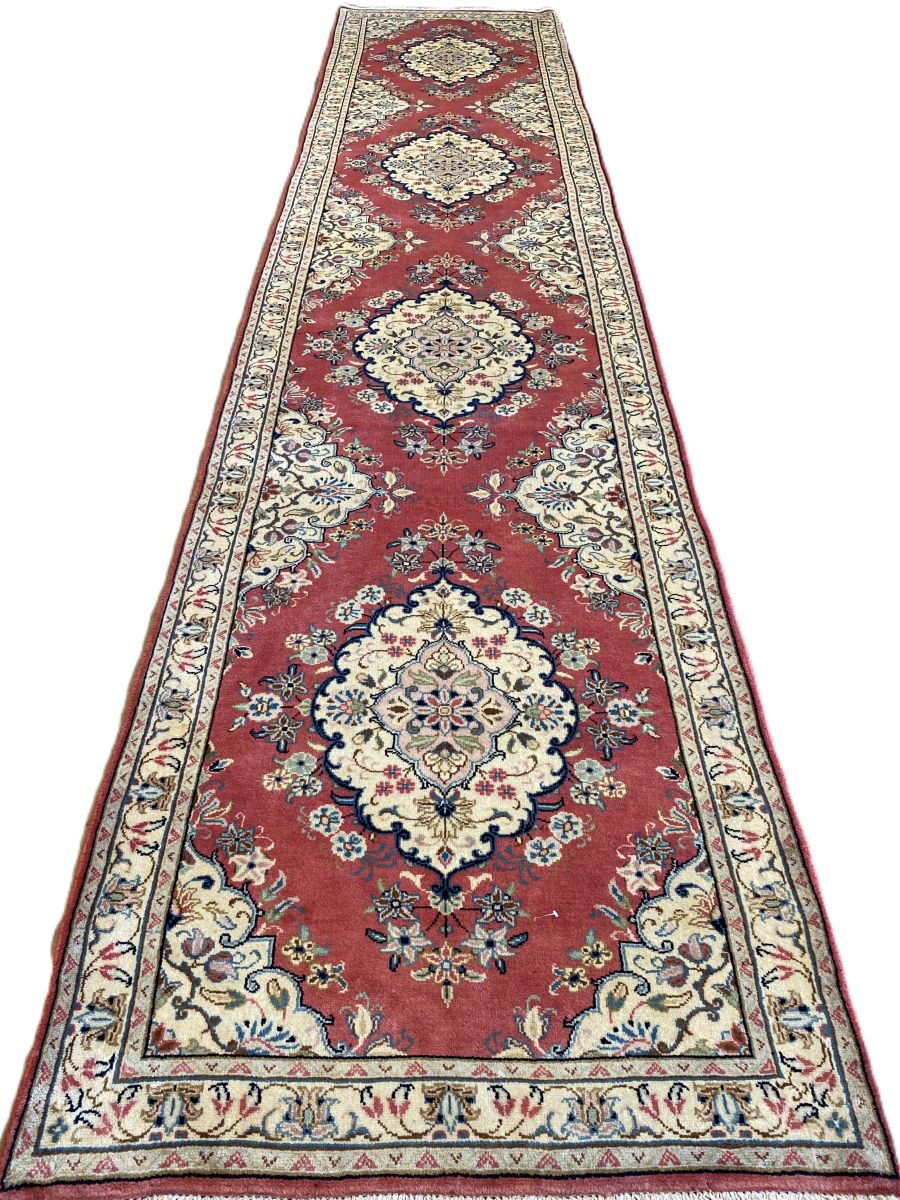 Hand-Knotted Persian Kashan Runner