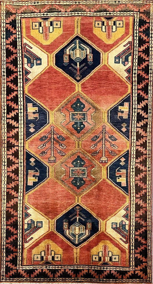 Hand-Knotted Tribal Persian Khorramabad Rug