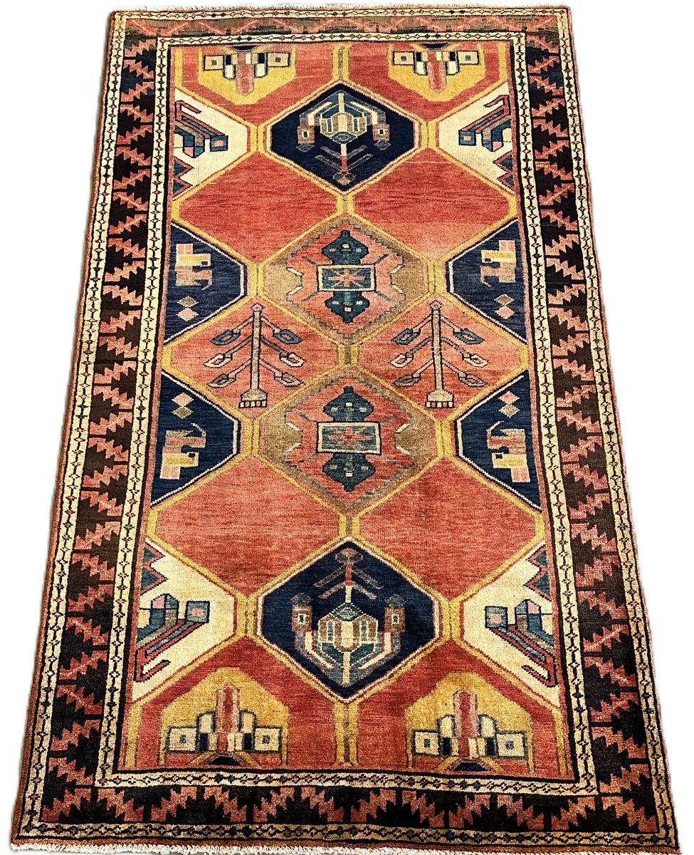 Hand-Knotted Tribal Persian Khorramabad Rug