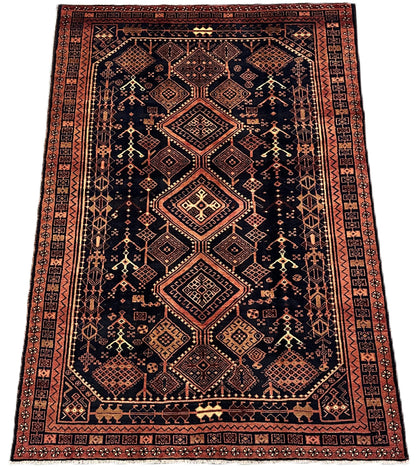 Hand-Knotted Tribal Persian Shiraz Carpet