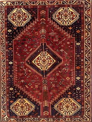 Hand-Knotted Tribal Persian Qashqaie Rug