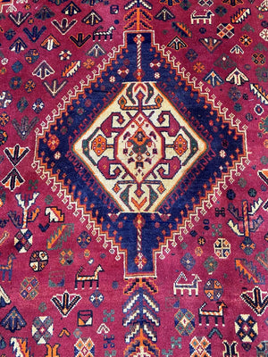 Hand-Knotted Tribal Persian Qashqaie Rug