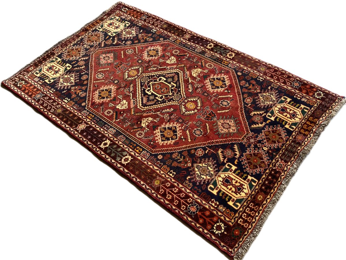 Fine Hand-Knotted Nomadic Persian Qashqaie Rug