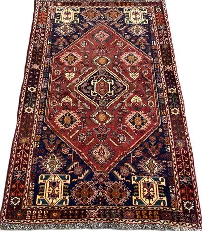 Fine Hand-Knotted Tribal Persian Qashqaie Rug