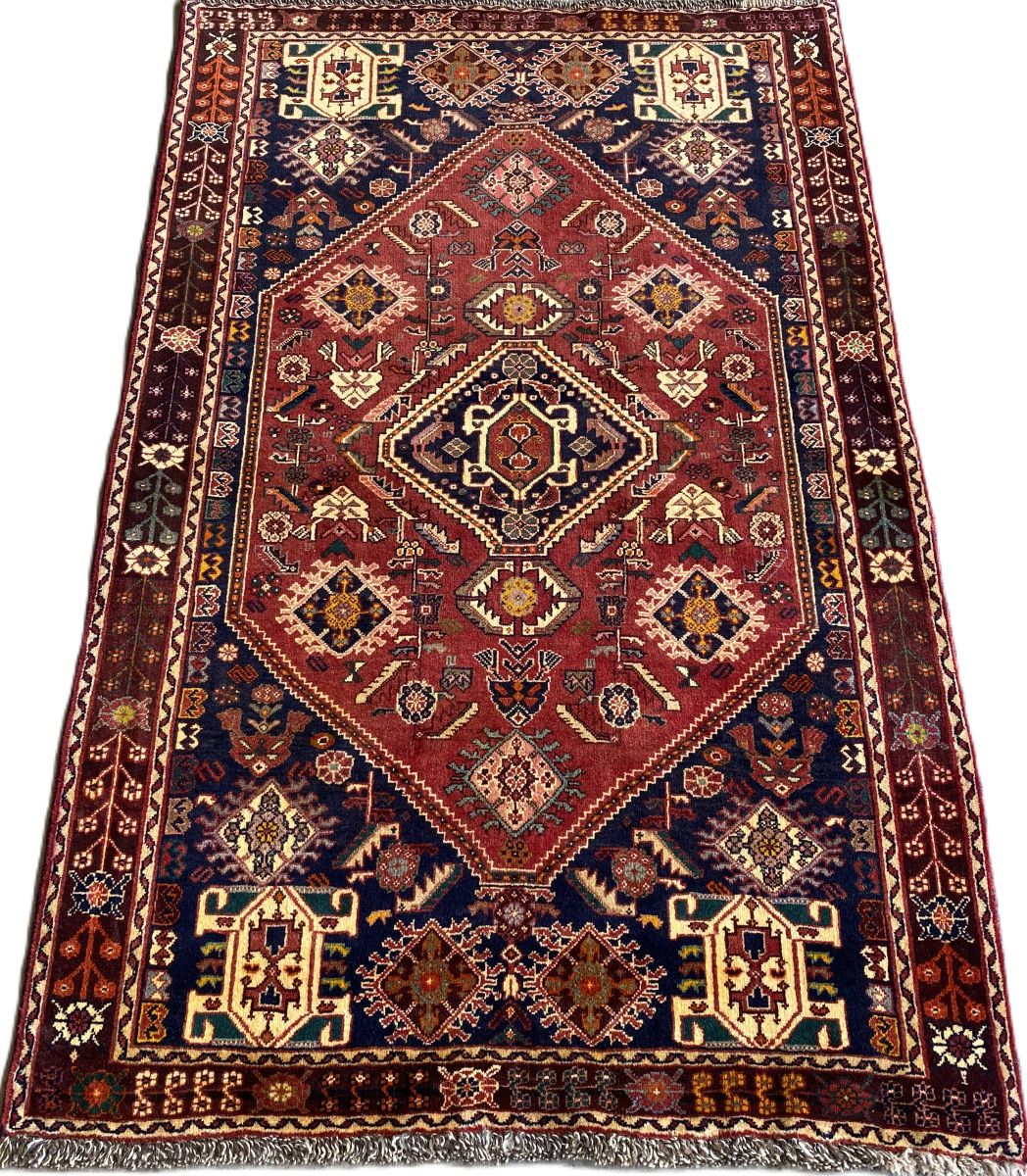 Fine Hand-Knotted Nomadic Persian Qashqaie Rug