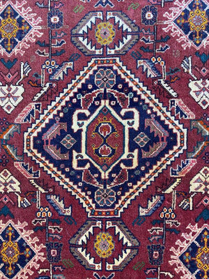 Fine Hand-Knotted Tribal Persian Qashqaie Rug