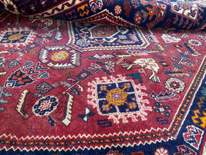 Fine Hand-Knotted Tribal Persian Qashqaie Rug