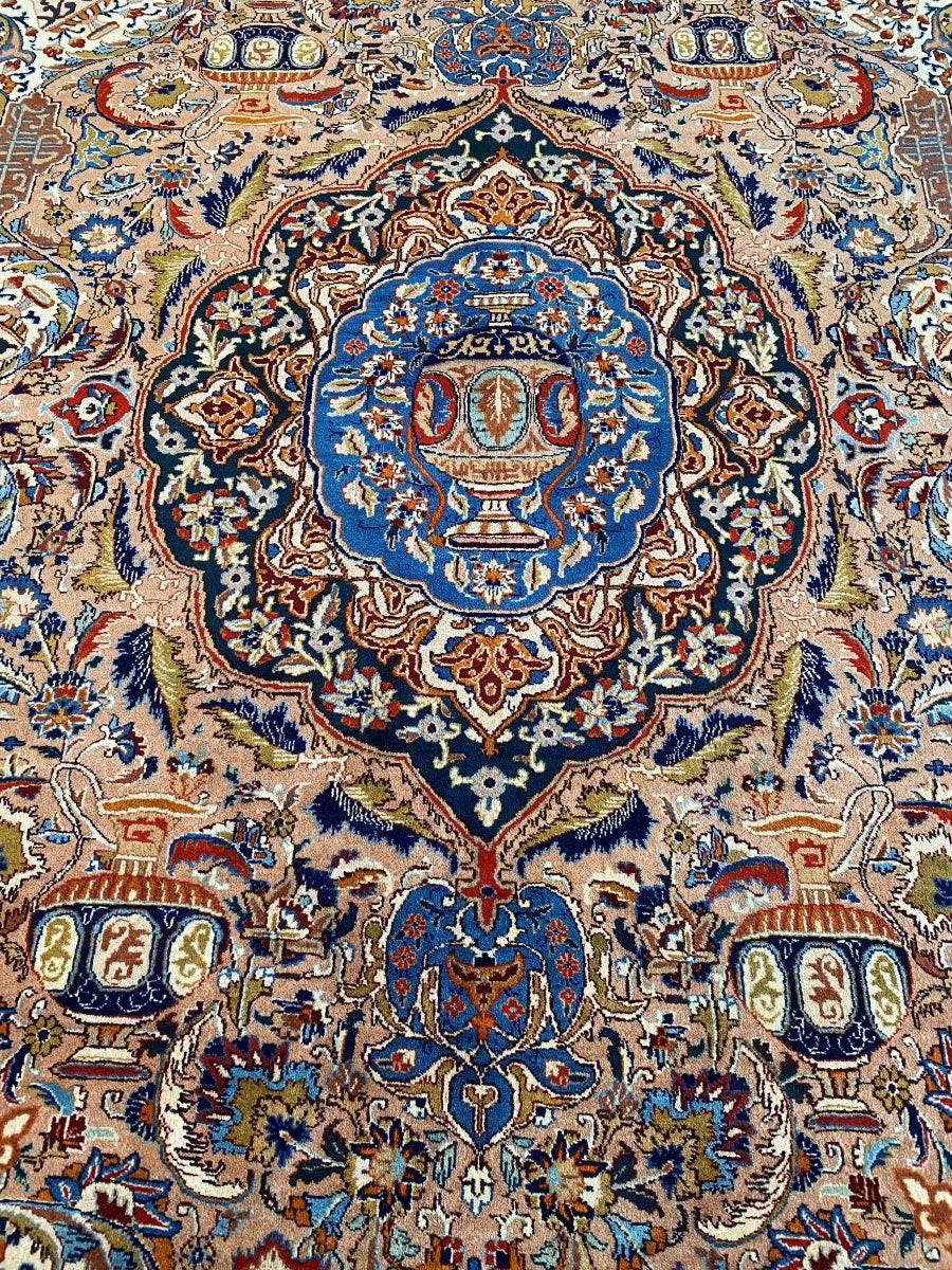 Hand-Knotted Persian Kashmar Carpet