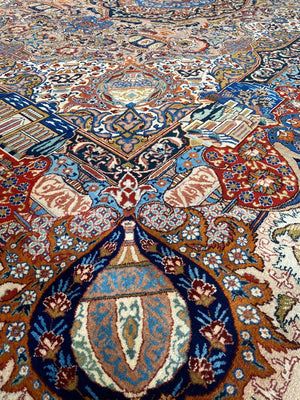 Hand-Knotted Persian Kashmar Carpet