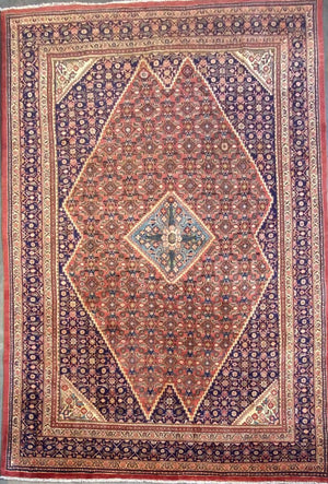 Hand-Knotted Persian Sarouq Mahal Carpet