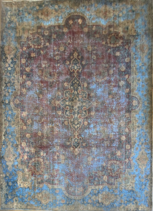 Handmade Vintage Over-dyed Persian Sabzevar