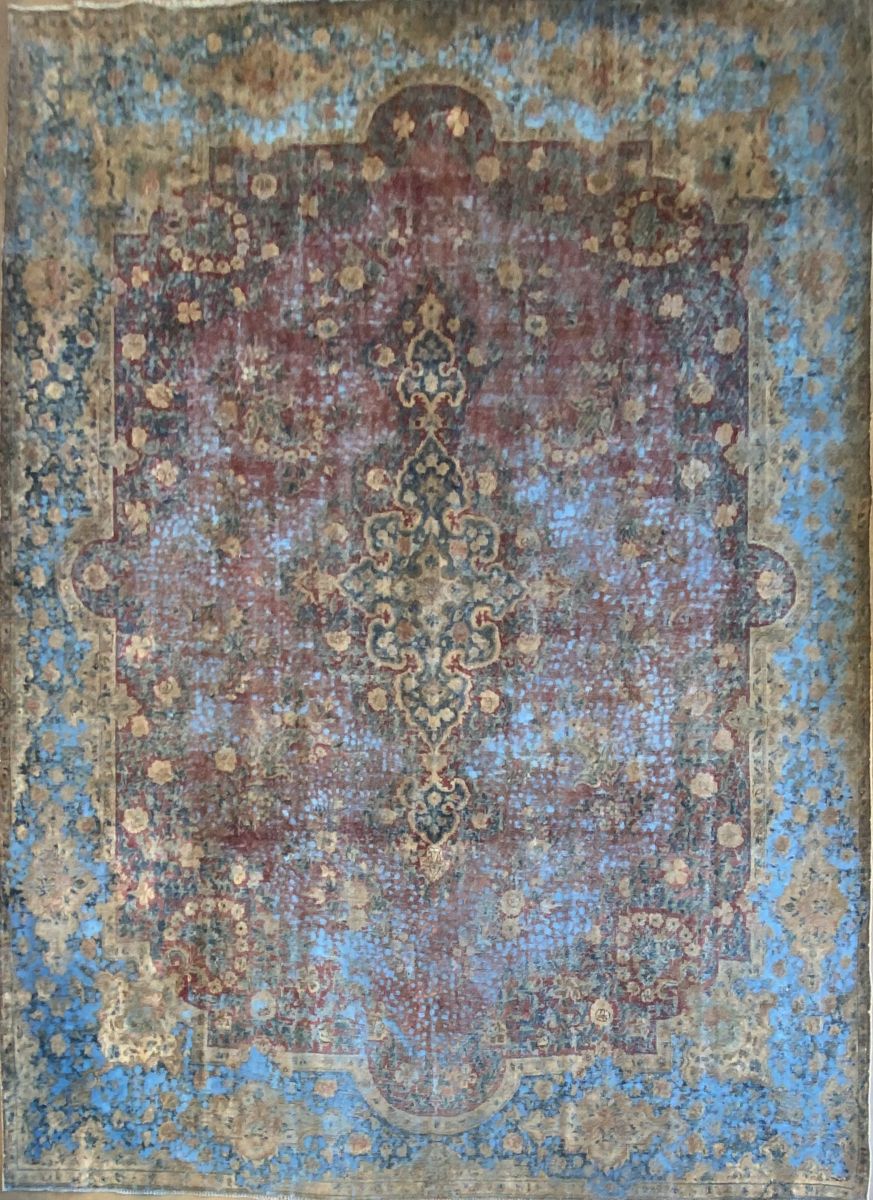 Handmade Vintage Over-dyed Persian Sabzevar