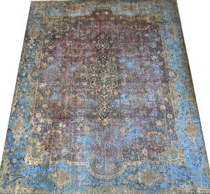 Handmade Vintage Over-dyed Persian Sabzevar