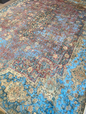 Handmade Vintage Over-dyed Persian Sabzevar