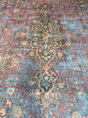 Handmade Vintage Over-dyed Persian Sabzevar