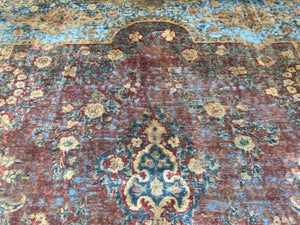 Handmade Vintage Over-dyed Persian Sabzevar