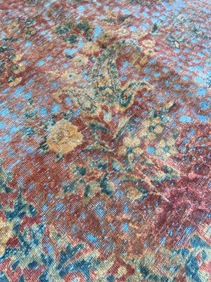 Handmade Vintage Over-dyed Persian Sabzevar