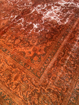 Handmade Vintage Over-dyed Persian Tabriz