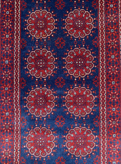 Hand-Knotted Tribal Afghan Kunduz Runner
