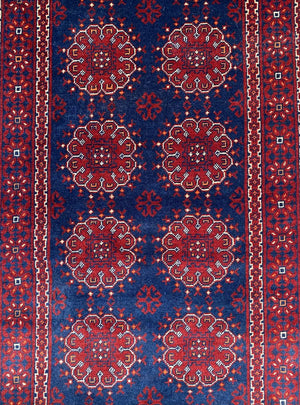 Hand-Knotted Tribal Afghan Kunduz Runner