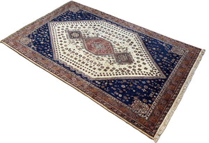 Fine Hand-Knotted Tribal Persian Neyriz Kashkuli Rug