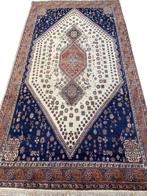 Fine Hand-Knotted Tribal Persian Neyriz Kashkuli Rug